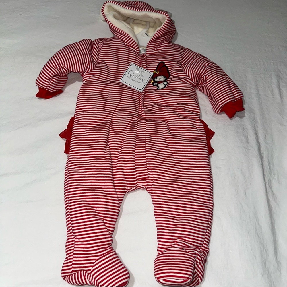 Cozy Red Striped My Melody Kids Footie by Quiltex